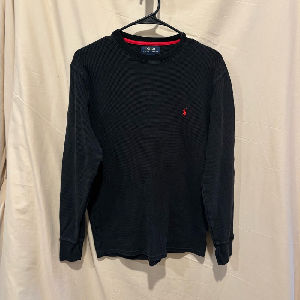 Polo Ralph Lauren Black Waffle Crew Neck